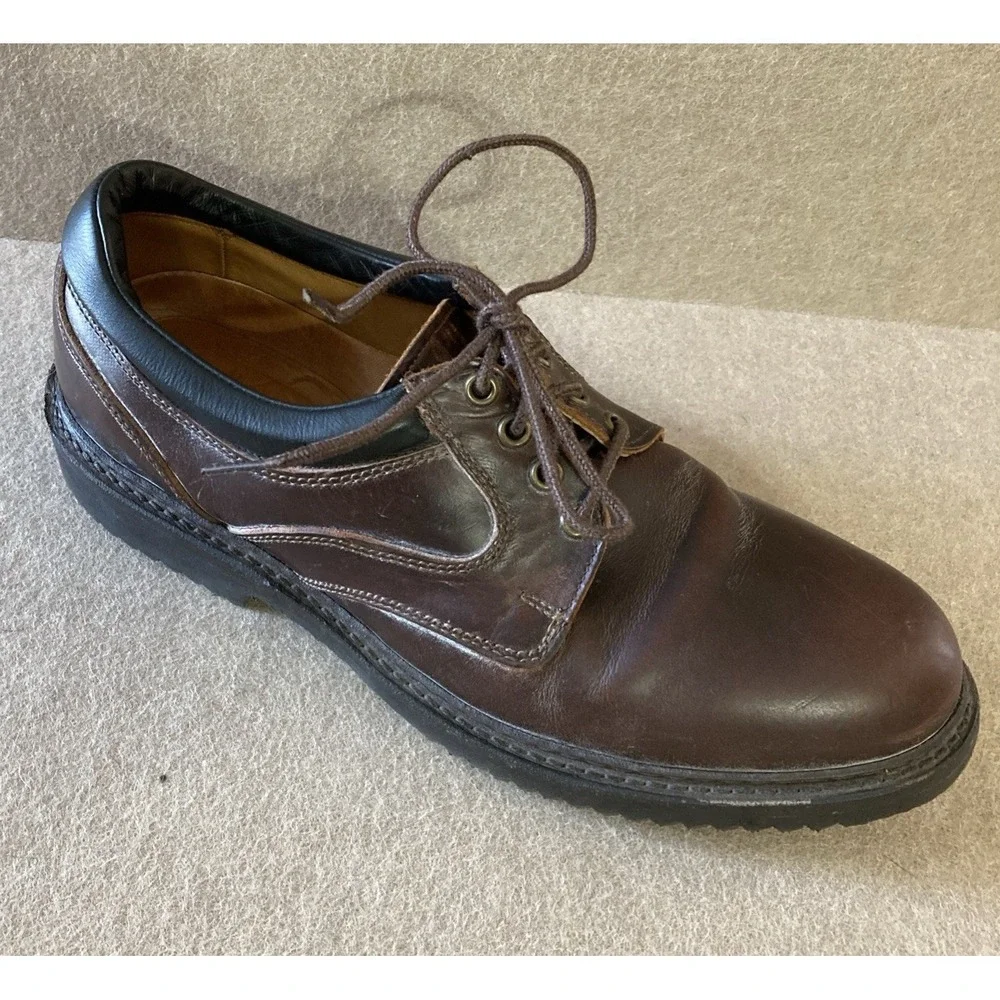 Alan‎ Edmonds Leather Oxford Shoes Sz 10.5 B Brown Vibram Sole Gumlite 90s Style